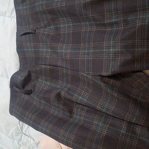 JULES AND LEOPOLD Plaid Trousers in Gold, White, and Gray. Side Pockets